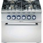 Electrolux Professional E9GCGHTCE0 4BUR10KW GAS RANGE+CON.OV800MM-3MM WORKT (Code 391250, Alias 9PDX391250)