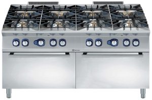 Electrolux Professional E9GCGP8CG0 8-BURNER GAS RANGE+2 OVENS 1600 MM (Code 391017, Alias 9PDX391017)