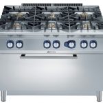 Electrolux Professional E9GCGLTCL0 6-BURNER GAS RANGE+LARGE GAS OVEN 1200MM (Code 391255, Alias 9PDX391255)
