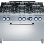 Electrolux Professional E9GCGLTCLM 6BURN(10KW)GAS RANGE+LARGE GAS OVEN 1200 (Code 391256, Alias 9PDX391256)