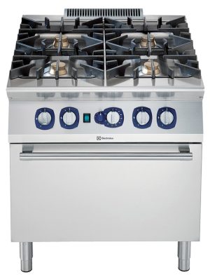 Electrolux Professional E9GCGH4CVL 4-BURNER (6KW) GAS RANGE+CONV.OVEN 800MM (Code 391007, Alias 9PDX391007)