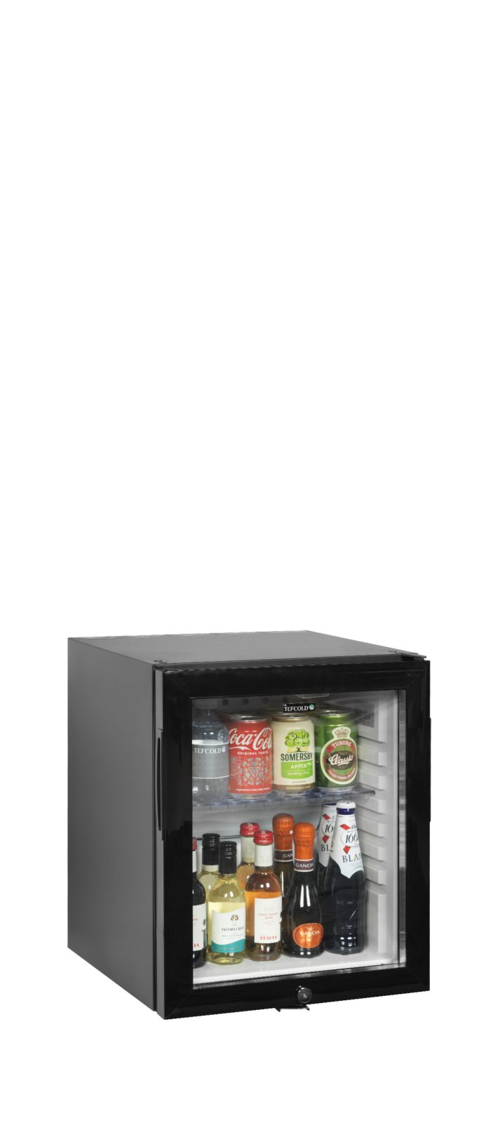 Frigorífico mini-bar com porta de vidro